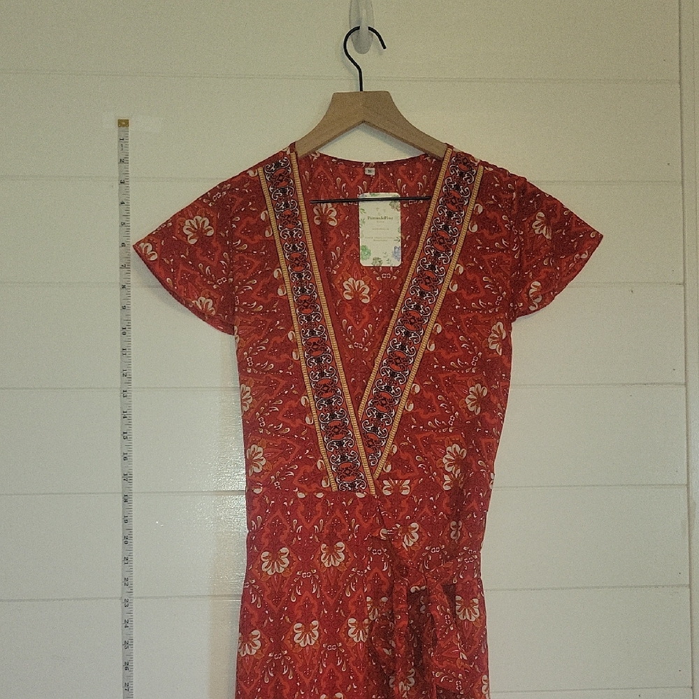 NWT - Red Boho Wrap Sundress